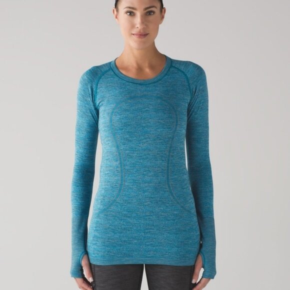 Lululemon Swiftly Tech Long Sleeve Crew Indian Ocean / Black - Picture 1 of 11